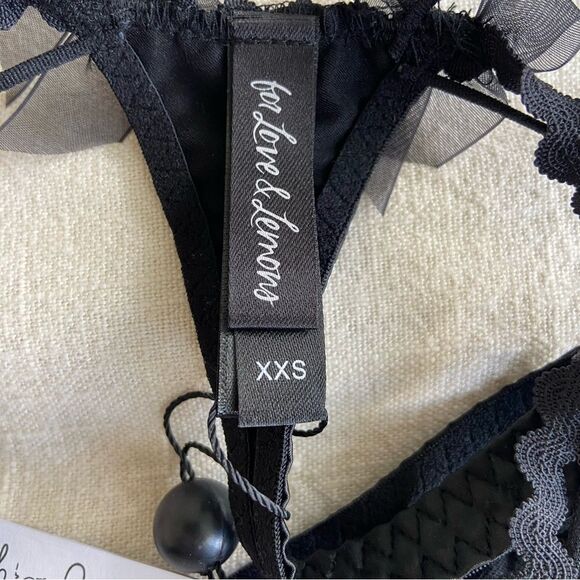 For Love and Lemons Black Heart Thong Panty XXS NWT - Picture 10 of 10